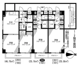 外苑フラット【2階】の間取り