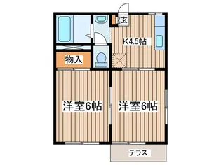 ベルテ東海岸【1階】の間取り