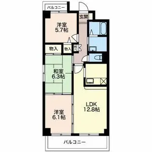 ベルデ中野館【1階】の間取り
