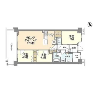 プラウド川崎矢向【5階】の間取り