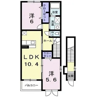クラール 志野【2階】の間取り