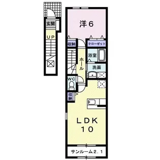 カーサ ヴィオラ B【2階】の間取り