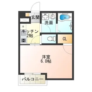 エストメゾン今宮【1階】の間取り