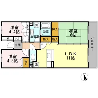 Bellevue壱番館【2階】の間取り