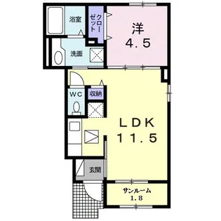カーサセレノII【1階】の間取り