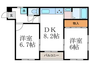 ベルエール長法寺【2階】の間取り