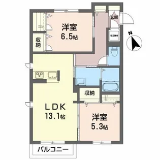 ベレオ神明【1階】の間取り