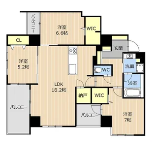 S.PROUD新町【3階】の間取り