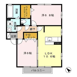 ディアコート I/II*I【2階】の間取り