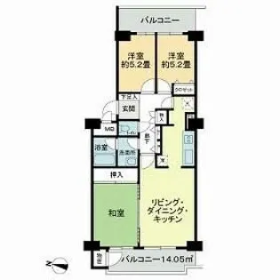藤和すずかけ台ハイタウン【10階】の間取り