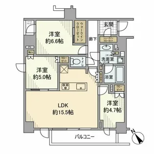 ピアース柿の木坂【2階】の間取り