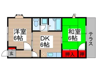 サンハイツ【1階】の間取り