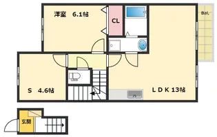 メゾンドフルール【2階】の間取り