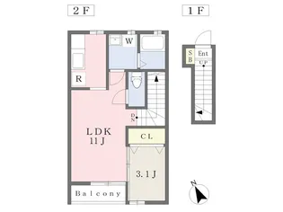 ボヌール クロレ【2階】の間取り