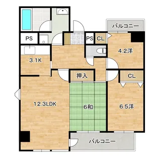 ダイアパレス追手前第3【11階】の間取り