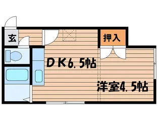 ヒュース八軒A【1階】の間取り