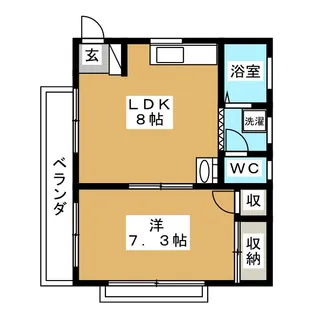 パールハイツママ【1階】の間取り