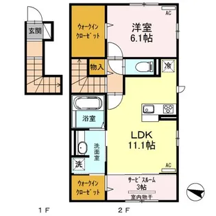 クレセント A【2階】の間取り