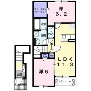 ノーブルB【2階】の間取り