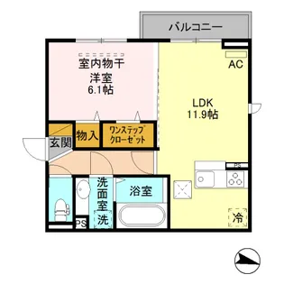 ゼフィールコパン 101【1階】の間取り