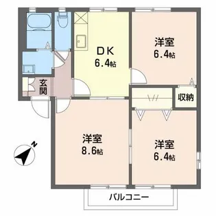 イーストII A【2階】の間取り
