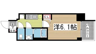 エステムコート神戸グランスタイル【3階】の間取り