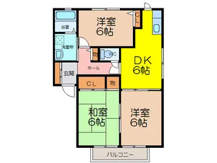アーバンKs B棟【1階】の間取り