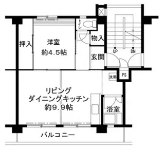 ビレッジハウス鳴滝【4階】の間取り