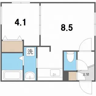 ルーク新札幌【1階】の間取り