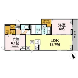 D Paina 宿河原6 II【1階】の間取り