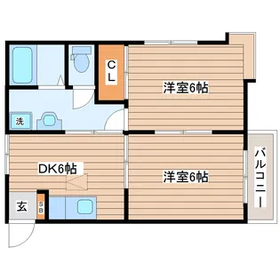 グランデール八木山南【2階】の間取り