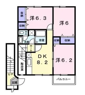 ファミール・ビラB【2階】の間取り