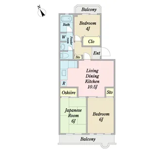 ユーワイハイツ野庭【1階】の間取り