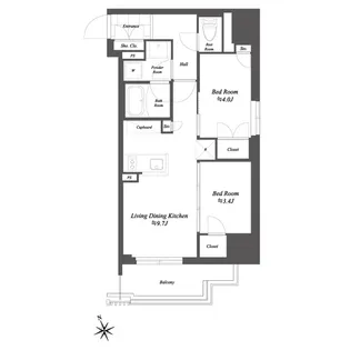 THE GATEHOUSE浅草雷門【4階】の間取り