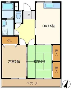 ドミールMIYA【1階】の間取り