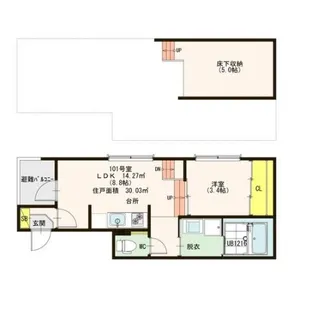 メゾン・ド・サントリナ【1階】の間取り