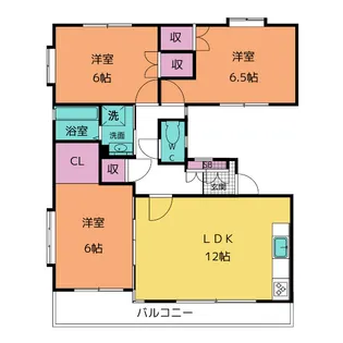 パルティール大岩【3階】の間取り