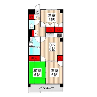 ディラヴェール田柄【3階】の間取り