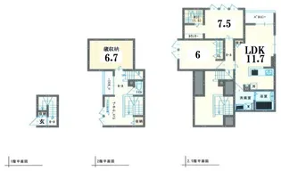 京都府京都市左京区粟田口鳥居町【一戸建】の間取り