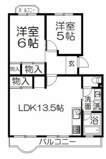 ドゥ・シャトー・ブラン2番館【1階】の間取り