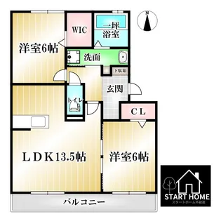 カルチェAsuka【1階】の間取り