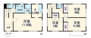 山梨県甲府市飯田3【一戸建】の間取り