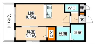 トラストビル前原北【3階】の間取り