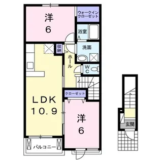 茨城県日立市田尻町6【アパート】の間取り
