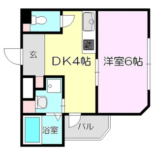 1DKの間取り画像