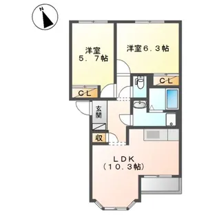Chuck Berry Hills【2階】の間取り
