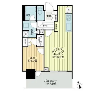 パークタワー勝どき ミッド棟【14階】の間取り