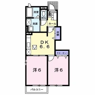 カーサ ポルト ド ソル【1階】の間取り