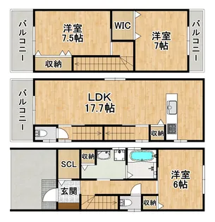 大阪府大阪市住之江区御崎7【一戸建】の間取り