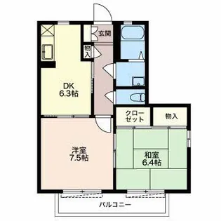 2DKの間取り画像